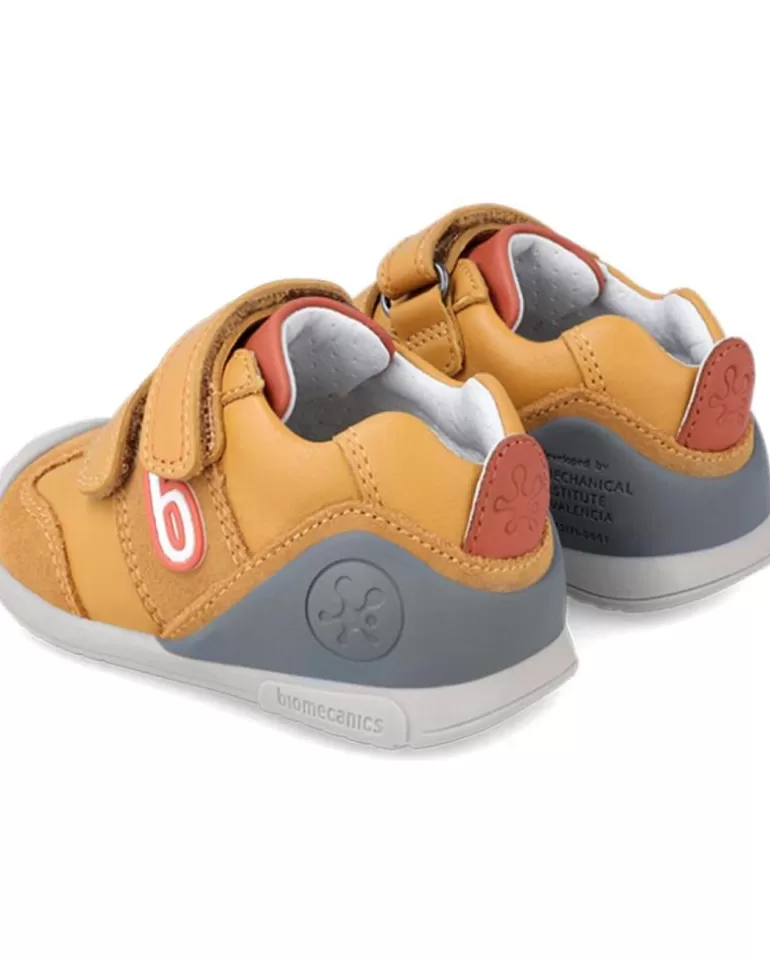 OTRAS MARCAS Zapatos De Niña Y Niño Deportivo Con Doble Velcro Primeros Pasos Yema Y Mostaza Discount