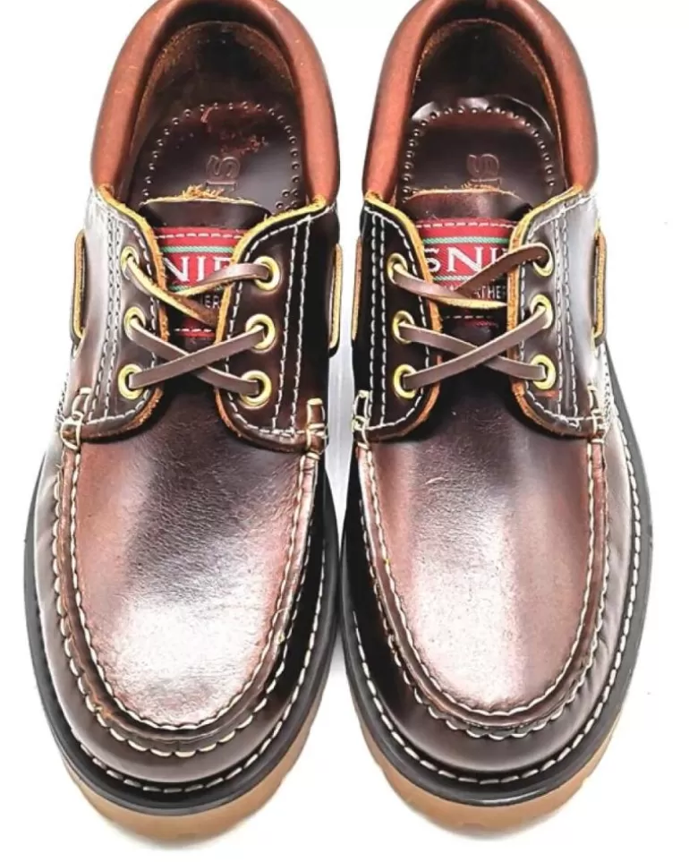 SNIPE Zapatos De Mujer Y Hombre 21201 Nautico Para Hombre Color Cuero Marron Sale