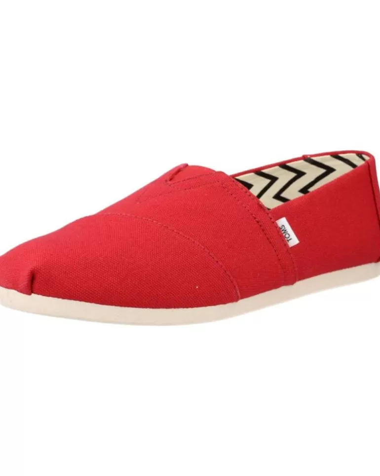 TOMS Zapatos De Hombre Red Recycled Cotton Canvas Rojo Cheap