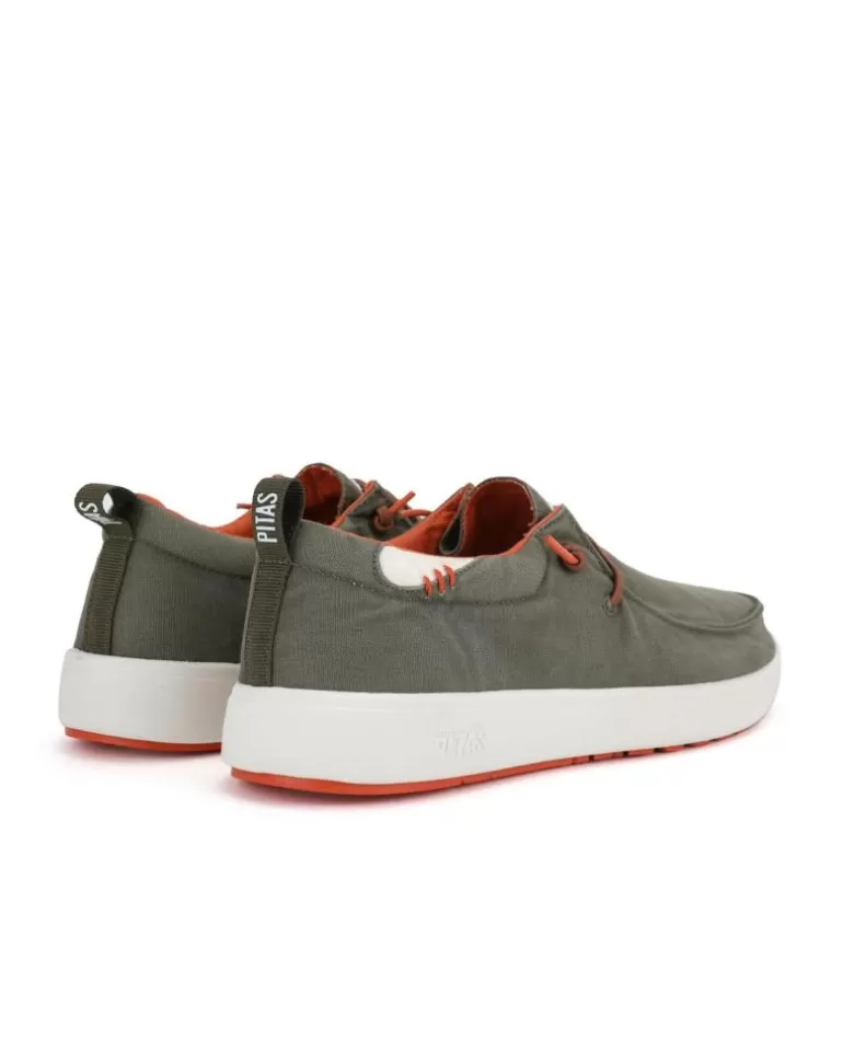 WALK IN PITAS Zapatos De Hombre Wallaby Coast Suela Blanca Kaki Sale