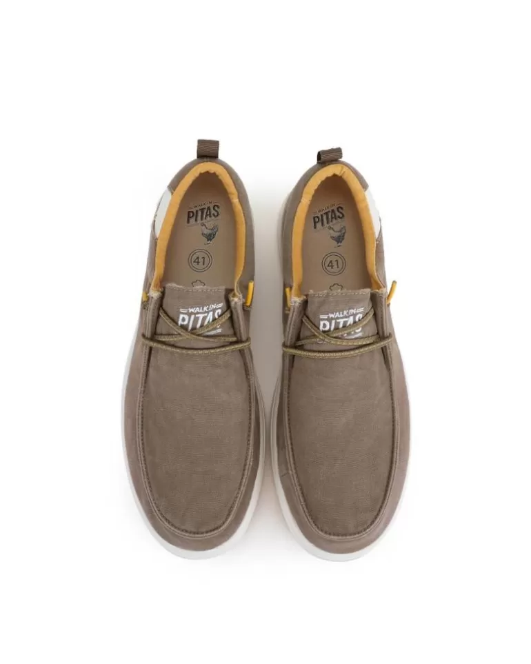 WALK IN PITAS Zapatos De Hombre Wallaby Coast Suela Blanca Topo Store