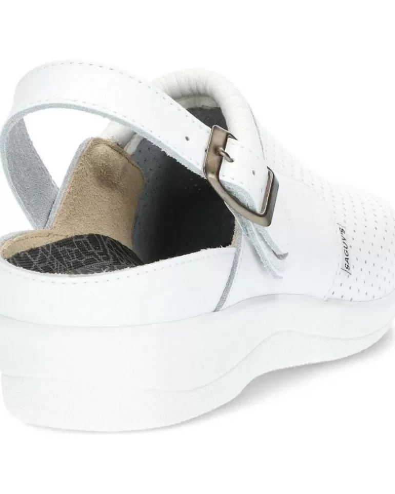 CALZAMEDI Zuecos De Mujer Y Hombre Zueco Saguys 21020 Blanco Hot