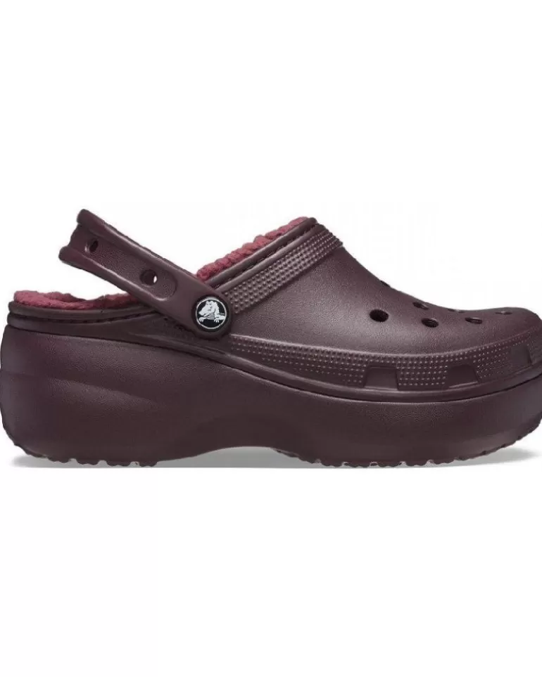 CROCS Zuecos De Mujer Classic Platform Lined Clog W 207938 Granate Morado Cheap