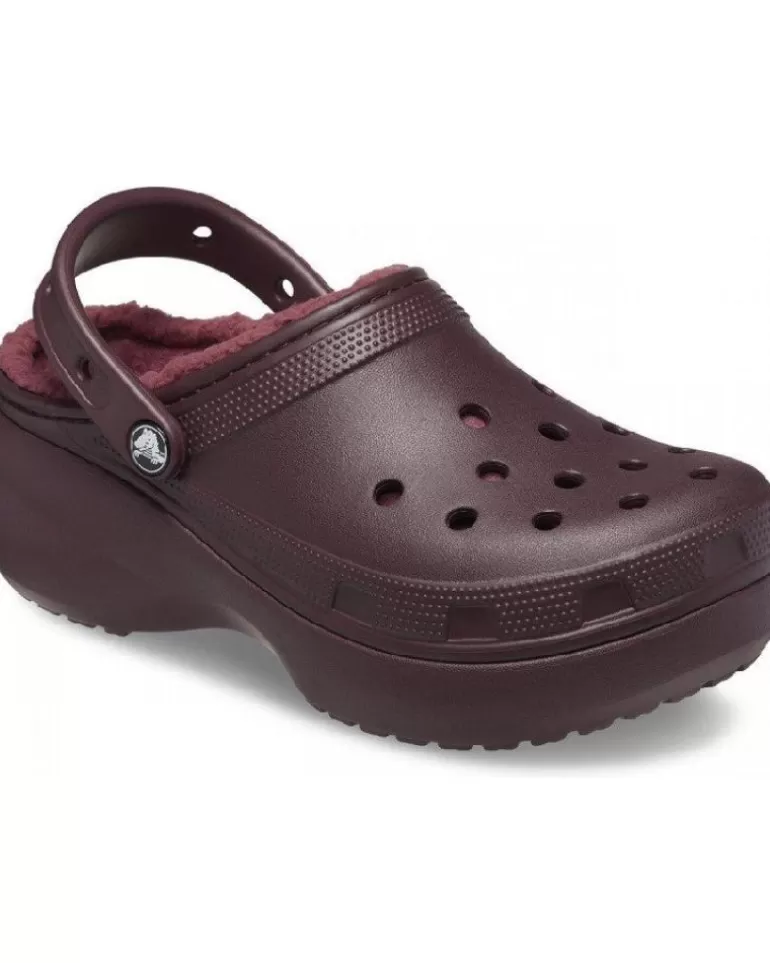 CROCS Zuecos De Mujer Classic Platform Lined Clog W 207938 Granate Morado Cheap
