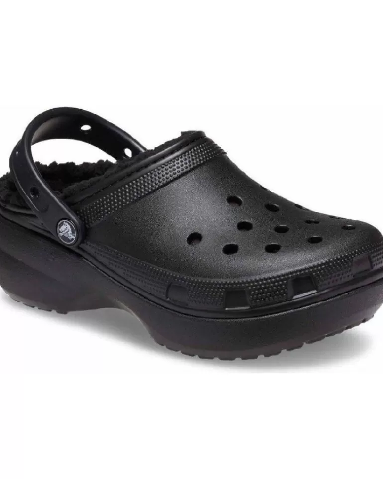 CROCS Zuecos De Mujer Classic Platform Lined Clog W 207938 Negro Discount