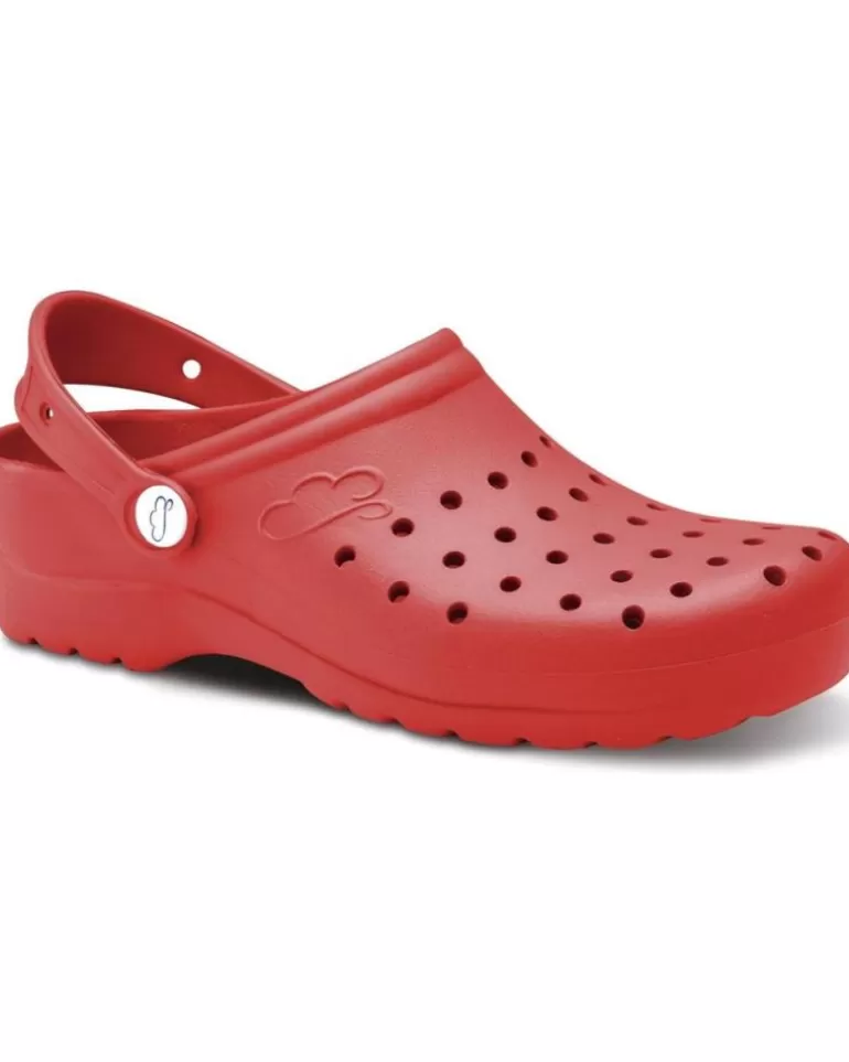 FELIZ CAMINAR Zuecos De Mujer Y Hombre Zuecos Sanitarios Flotantes Gruyere - Rojo Online