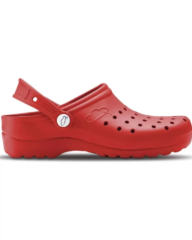 FELIZ CAMINAR Zuecos De Mujer Y Hombre Zuecos Sanitarios Flotantes Gruyere - Rojo Online