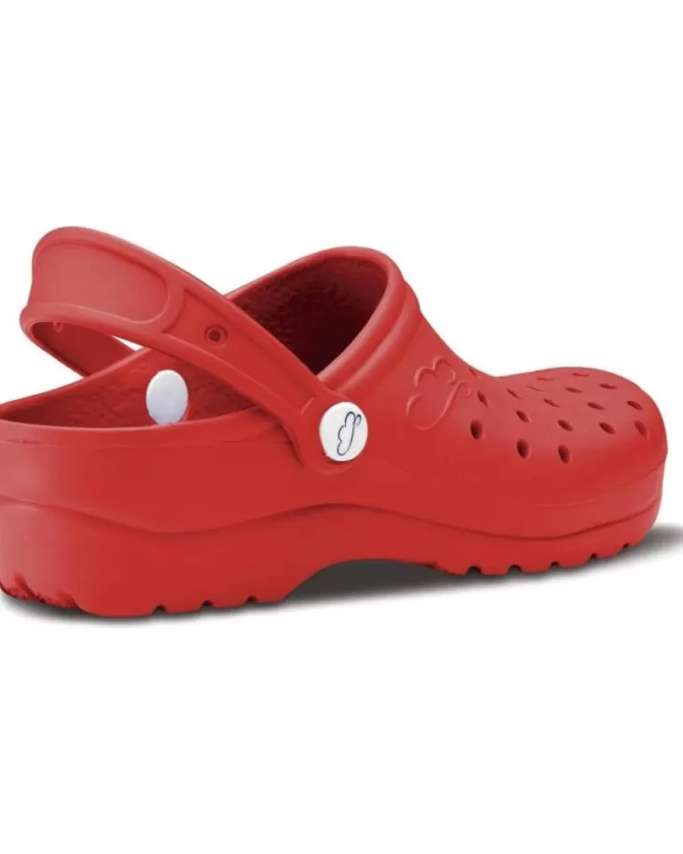 FELIZ CAMINAR Zuecos De Mujer Y Hombre Zuecos Sanitarios Flotantes Gruyere - Rojo Online