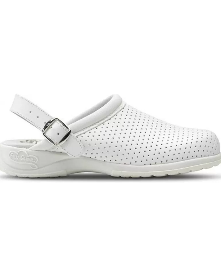 FELIZ CAMINAR Zuecos De Mujer Y Hombre Zuecos Sanitarios Unisex Las Vegas Blanco Discount