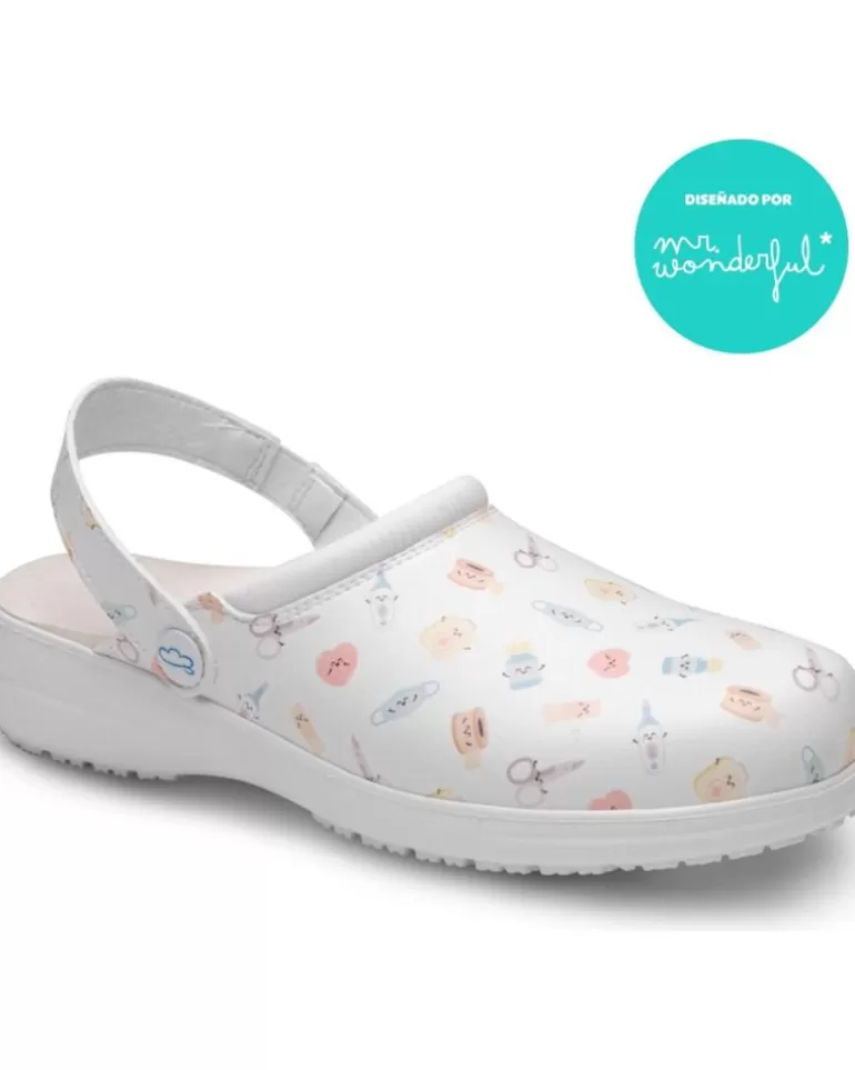 FELIZ CAMINAR Zuecos De Mujer Zuecos Zueco Wonderful Blanco Fashion