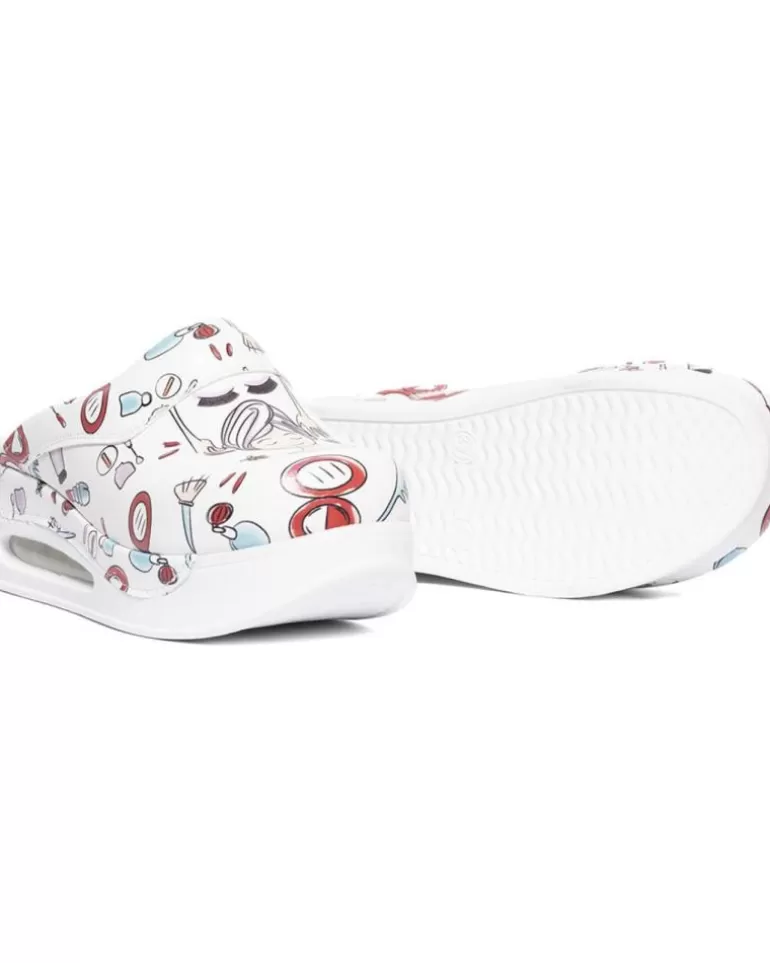 ZUEKOOS Zuecos De Mujer Zueco Piel Piso Poliuretano Blanco Clearance