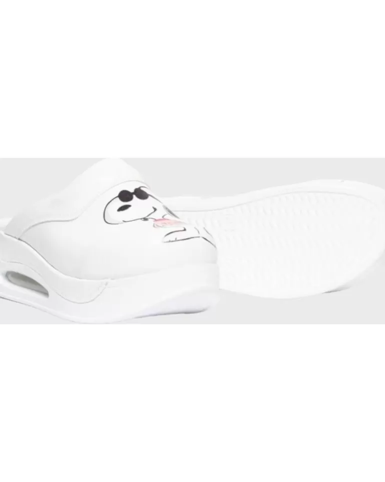 ZUEKOOS Zuecos De Mujer Zueco Sanitario Snoopy Blanco Fashion