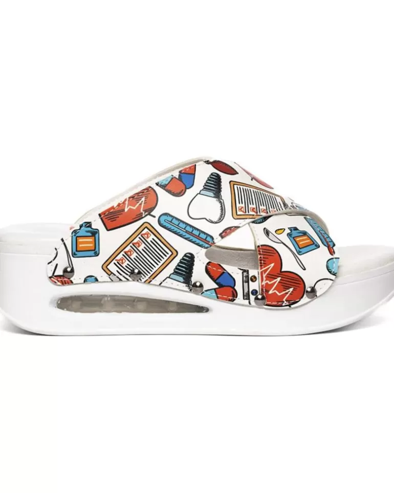 ZUEKOOS Zuecos De Mujer Zueco Tiras Cruzadas Airmax 03-Hope White Multicolor Outlet
