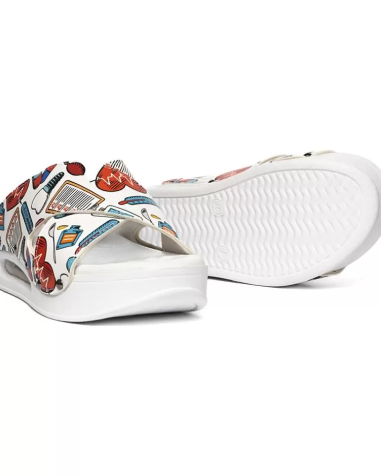 ZUEKOOS Zuecos De Mujer Zueco Tiras Cruzadas Airmax 03-Hope White Multicolor Outlet