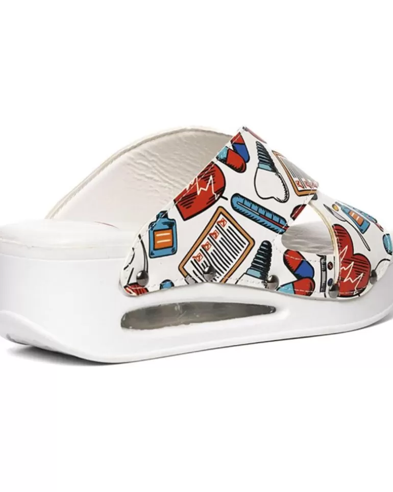 ZUEKOOS Zuecos De Mujer Zueco Tiras Cruzadas Airmax 03-Hope White Multicolor Outlet